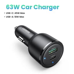【NEW-in】UGREEN 63W Car Charger PD QC 3.0 PPS 45W USB Type C Fast Charging for iPhone 14 13 Samsung Xiaomi Mobile Phone Charger