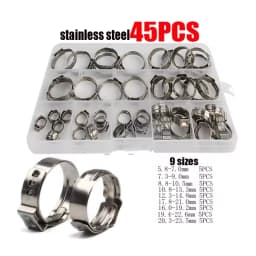 130/80/45PCs Stainless Steel Ear Stepless Clamp Worm Drive Fuel Water Hose Pipe Clamps Clips 1PC Hose Clip Clamp Pliers