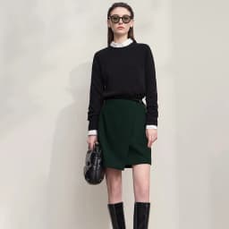 AMII Skirts for Women Casual Solid Elegant Asymmetrical A-line Mini Skirt Versatile 2025 Autumn New Ladies Clothing 12523148
