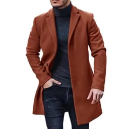 New Men's Coat Woolen Overcoat Windbreaker Solid Color Trench Autumn and Winter Outerwear Cardigan Jaqueta Masculina