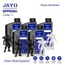 JAYO Water Washable 3D Resin 5pcs/set 3D Printer Resin 405nm UV Standard Rapid Photopolymer Resin for LCD/DLP/SLA 3D Printer