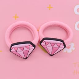 2Pcs/Set Sweet Cake Ice Cream Shape Hair Accessories Colorful Nylon Headband Kids Ponytail Holder Scrunchie Ornaments Gift