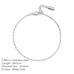 EMANCO Wire Chain Bracelet Fashion Trend New Personalized Men's White Gold Bracelet Non-Fading Color Wholesale Jewelry