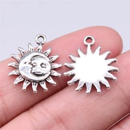 10pcs Antique Bronze Silver Color Sun Charms Pendant Jewelry Metal Alloy Jewelry Marking Sun Charms For Jewelry Making