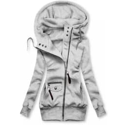 Slimming Printed Hoodie Women's Drawstring Long Sleeve Thickened Polyester Fiber Commute Style Cardigan Sweater