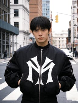 Oversized NY Graphic Er Jacket Stand Collar Multi-Zipper Detail Vintage Streetwear Padded Coat Y2K Hip-Hop Casual Moto