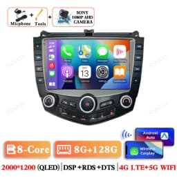 Android 15 For Honda Accord 7 2003 - 2007 Head Unit Stereo Autoradio Navigation 4G LTE 5G WIFI DSP Car Radio Qualcomm AUTO BT