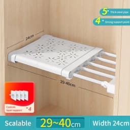NEW Adjustable Closet Organizer Kitchen Storage Shelves Space Saving Wardrobe Wall Mounted Rack Home Appliance Cabinet Holder1pc