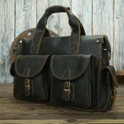 Vintage Mens Briefcase Genuine Cowhide Leather 15" PC Laptop Bag Crazy Horse Leather Business Messenger Bag Work Tote for man