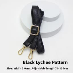 New Yu Black Leather Bag Strap Single Shoulder Crossbody Bag Long Strap School Bag Backpack Accessories Women's Bag Belt