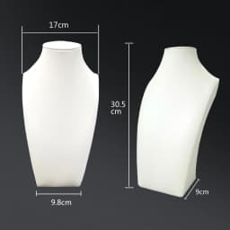White PU Leather Jewelry Display Stand for Rings Earrings Necklaces - Store Window Counter Showcasing Rack for Jewelry Props