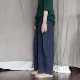 Johnature Casual All-match Full Length Wide Leg Pants 2026 Summer New Cotton Linen Elastic Mid Waist Patchwork Plaid Women Pants