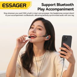 Essager Type-C Karaoke Earphones With Built-in Sound Card HiFi Stereo Music Wired Earbud Headset With Mic for Singing/Live/Game
