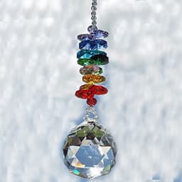 1PCS 20mm Clear Crystal Ball Prism Suncatcher Rainbow Pendants Maker, Hanging Crystals Prisms for Curtain Home Garden Decoration