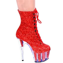 Brand Sexy Sequins Pumps 17CM Thin High Heels Ankle Boots Round Toe Pole Dance Nightclub Model Catwalk Platform Women's Shoes