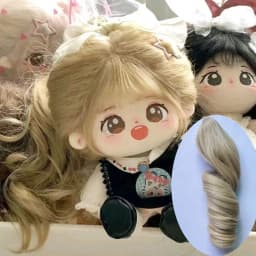 Msiredoll Wig Hair BJD Dolls Accessories For 20cm Cotton Doll Long Curly Hair Ponytail Chemical Fiber Wig