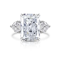 925 Sterling Silver Shiny Colored Ice Flower Cut Zircon Large Carat Ring for Ladies Gorgeous Elegance Fashion