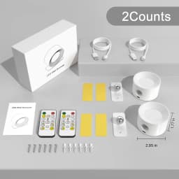 4/2PCS LED Dimmable Wall Lights with Remote, 3 Color Temperatures, Rechargeable Magnetic 360° Rotation Night Lamp for Room