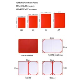 12K(2PCS)  6K 8K Hold B5 A4 A3 PU Leather Certificate Cover Award Folder
