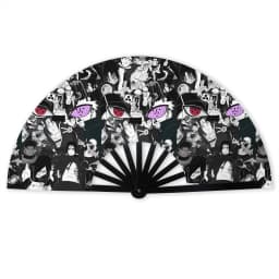 Anime U-Uchihaes Sasuke Japan Folding Hand Fan Custom Red Cloud Polyester Fabric Fan Novelty Summer Accessory Decorative Fans