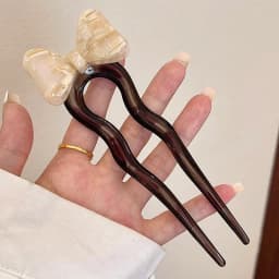 U-Shaped Hair Fork Fashion Tortoiseshell Acetate Bow Hairpin Geometric Design Headwear Hair Sticks Women Girls Hair Accessories