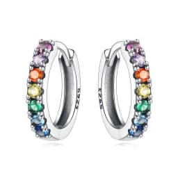 Orstarry S925 Sterling Silver Colorful Wavy Earrings Versatile Hoop Earrings For Women Jewelry Original Party Gifts
