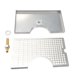 3" Column Cut-Out Surface Mount Drip Tray with Drain, 304 Stainless Steel 12"L x 7"W x 3/4"H, Beer Drip Tray, Kegging Equipment