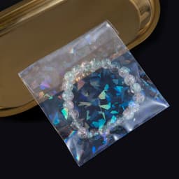50pcs Holographic Laser Self Adhesive Bag Transparent Laser Fragment Plastic Pouch for Flash Badge Package Bag Card Sleeves