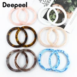 2Pcs 9.4cm Resin Round Bags Handle Plastic Amber O Ring for Wovenbag Purse Handbag Handles DIY Handmade Craft Bag Accessories