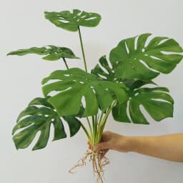 31in Large Fake Tropical Monstera Plants Artificial Palm Tree Plastic Leaf Water Plant for Office Desk Home Garden Greenery Deco