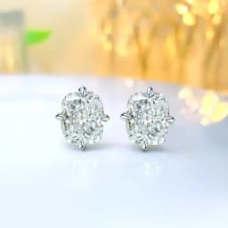 Exquisite 925 Sterling Silver Ice Flower Long Pillow-Shaped White Zircon Stud Earrings Simple Single Diamond Gold Earrings