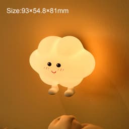 Silicone Led Night Light Wall Lamp Dimmable Bedside USB Rechargeable Baby Kids Lights Moon Star Cloud Touch Control Lamp Bedroom