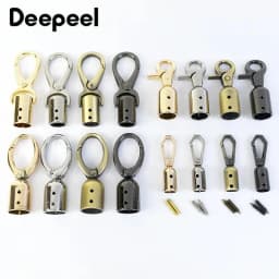 4/10/20Pcs Metal Bag Handle End Caps Tassel Clasp Cord Stopper Buckles for Purse Handbag Snap Hooks DIY Craft Repair Accessories