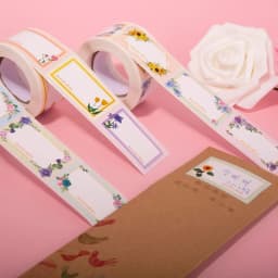 Flowers Plants Rectangular Name Sticker Gift Packaging Handwritten Message Self-adhesive Label sealing Decorative Sticker