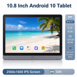 10.8' Screen 8GB RAM 128GB ROM X20L Android 10 CPU MT6797 Processor, 10-core Cortex-A53 2G 3G 4G Calls 2560x 1600 Pixels