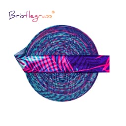 BRISTLEGRASS 2 5 10 Yard 5/8" 15mm Rainbow Rose Flower Floral Print Fold Over Elastic FOE Spandex Band Tape Hair Tie Sewing Trim