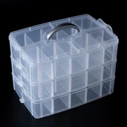 3-Layer Stackable Storage Container Box with Adjustable Compartments for Bead Organizing Storage of Small Items Crafts Jewelry