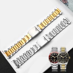 22mm Solid Stainless Steel Watchband For Tudor Black-Bay 79230 79730 Heritage Chrono Watch Strap Wrist Bracelet On No Rivet