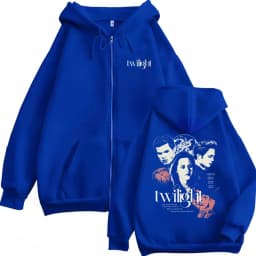 Twilight Vampire Robert Pattinson Edward Cullen Bella Jacob Black Zipper Hoodie Men Women Casual Fleece Vintage Zip Up Jacket