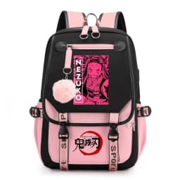 Kids Anime School Backpack Demon Slayer Pattern Casual Daypack for Girls Students Book Bag