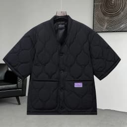 Men's Mid-Sleeve Cotton Jacket Thickened Warm Casual Home Wear Top Lightweight Cotton Coat Fashionable Urban Style Cleanfit