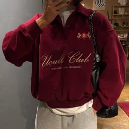 Women's Sweater Versatile Half Zip Sweatshirt 2025 Spring Autumn New Letter Embroidery Lazy Loose Pullover Top
