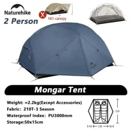 Naturehike Mongar 1 2 3 Base/UL/PRO Camping Tent Ultralight Outdoor Waterproof Hiking Tent 1 2 3 Person Backpacking Tent