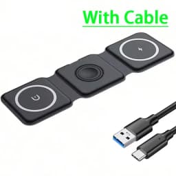 3 In 1 Magnetic Portable Wireless Charger Pad for iPhone 16 15 14 13 12 Pro Max Apple Watch AirPods Fast Charging Dock Station