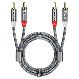 RCA Cable 2-RCA Male To 2-RCA Male Subwoofer Audio Cable Aux Stereo Audio Cord for HDTV Home Theater Console DVD Player Etc