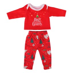 Cute Doll Pattern Pajamas for18inch doll&43 cm Reborn doll Flannel Homewear Set with Cartoon Design, Cozy Sleepwear Loungewear