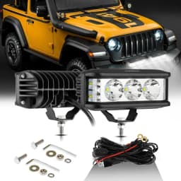 AUXBEAM 5 Inch LED Driving Work Lights 60W 3 Sides Lighting Combo Driving Fog Light Pod Light for Jeep Truck SUV ATV UTV 4x4