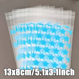 50/100PCS Star Printed Self-Sealing OPP Bags Scratch-Resistant Self-Adhesive Christmas New Year Fashionable Gift Packaging