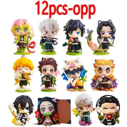 1-12pcs Anime Demon Slayer Blind Box Tanjiro Kamado Nezuko Cartoon Figure PVC Model Ornament Child Christmas Halloween Gift