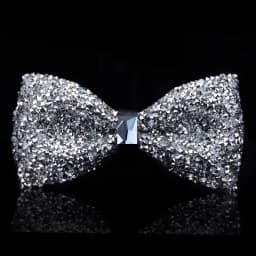 1 Piece Men's Glitter Rhinestone Bow Tie Shiny Full Rhinestone Bow Banquet Party Wedding Stage Event Gold Silver